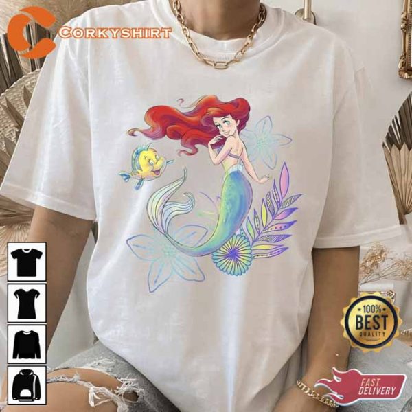 Ariel and Flounder Sea The Little Mermaid T-Shirt