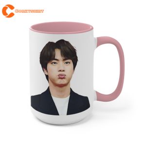 BTS Jin Photo Inspired Two Tone Coffee Mugs