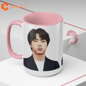 BTS Jin Photo Inspired Two Tone Coffee Mugs