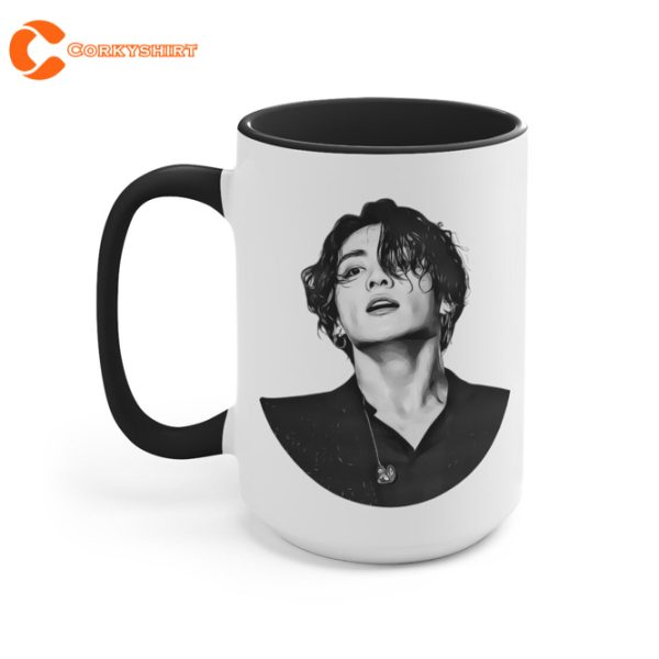 BTS Jungkook Black and White Lotte Two Tone Coffee Mug