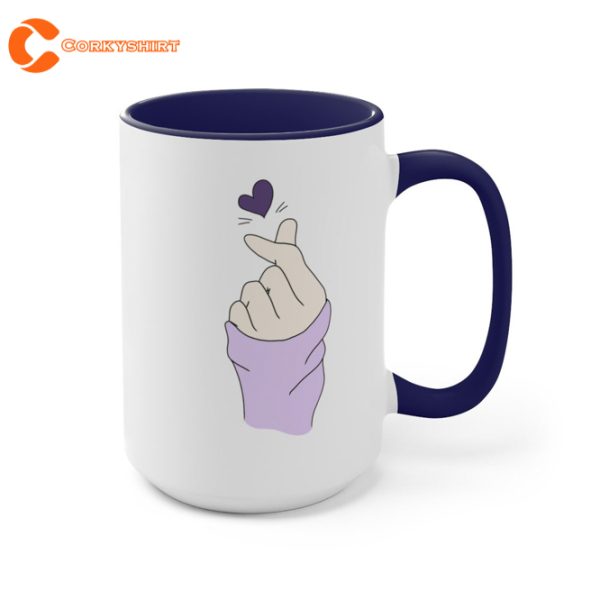 BTS Logo Korean Heart Coffee Mug Gift for Fan