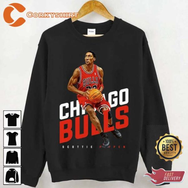 Basketball Chicago Bulls Red Art Scottie Pippen Unisex Sweatshirt