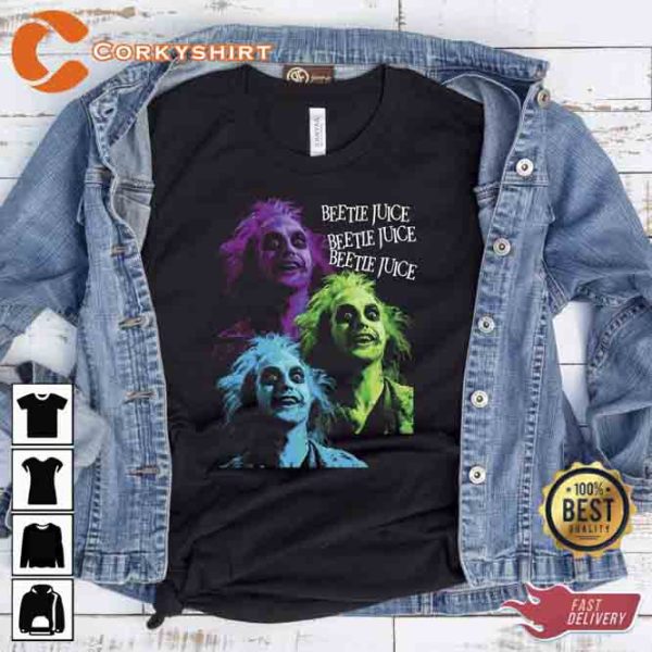 Beetlejuice Colorful Graphic Tee Shirt