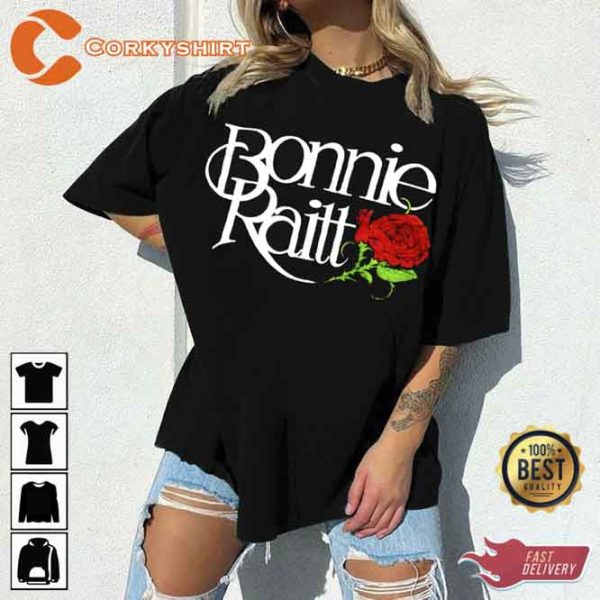 Bonnie Raitt Logo Rose T-Shirt