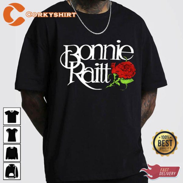 Bonnie Raitt Logo Rose T-Shirt