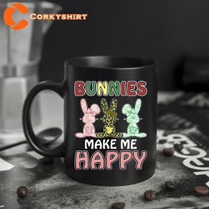 Bunnies Make Me Happy Easter's Day Mug 6