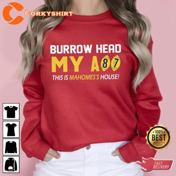 Burrow Head My A87 Kansas City Football Helmet Retro Distressed Shirt