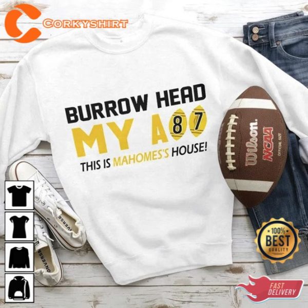 Burrow Head My A87 Kansas City Football Helmet Retro Distressed Shirt