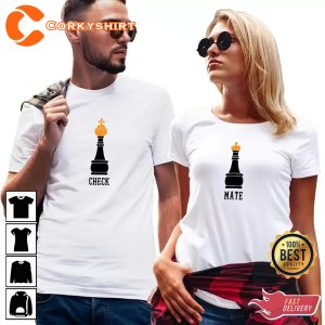 Checkmate Chess Happy Valentines Day Graphic Print Unisex T-Shirt
