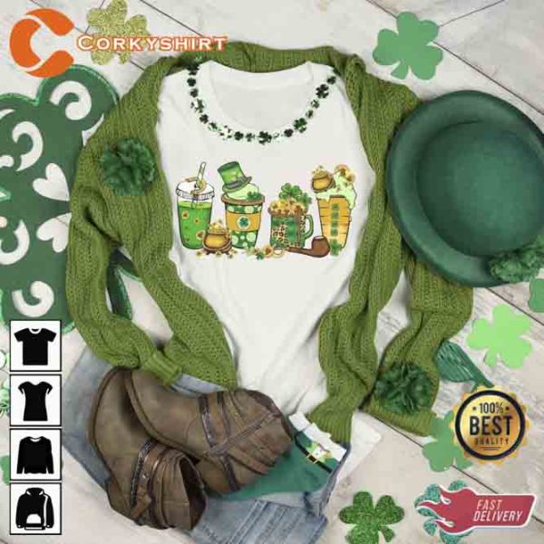 Coffee St Patrick’s Day Irish Shamrock Clover Shirt