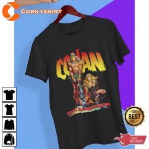 Conan The Barbarian 80s Movie Nostalgia Graphic Tee Shirt