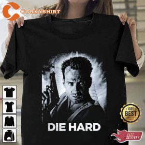 Die Hard Bruce Willis Retro 80’s Action Movie Gift For Fan T-Shirt2