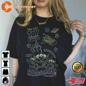 Disney Pixar Toy Story Aliens Neon Outlight T-shirt