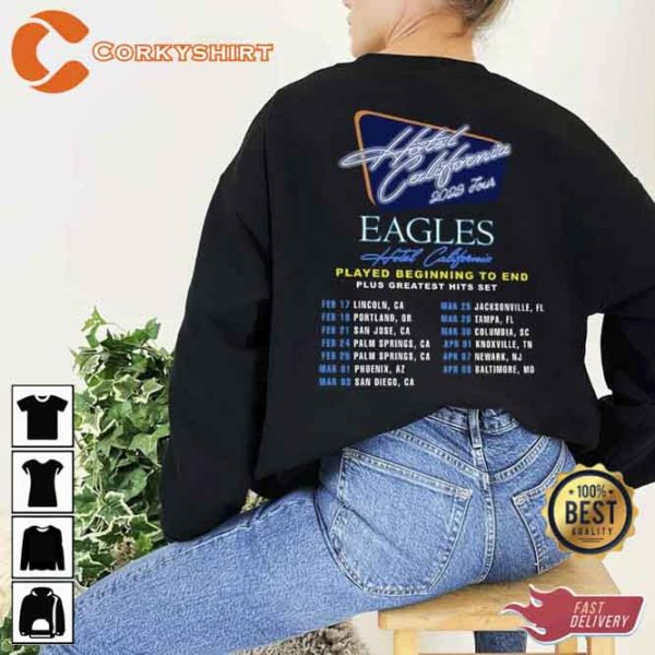 Eagles Hotel California Tour 2023 2 Sides Shirt