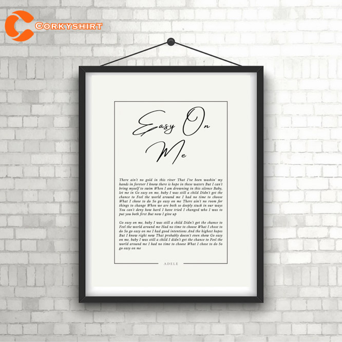 Easy On Me by Adele NEW ALBUM 30 Lyrics Poster