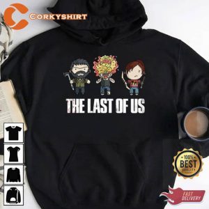 Ellie And Joel And Clicker Chibi Art The Last Of Us Tee