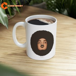 Empowered Afro Woman Ceramic Mug Gift for Fan Smalls Inspired Ceramic Mug