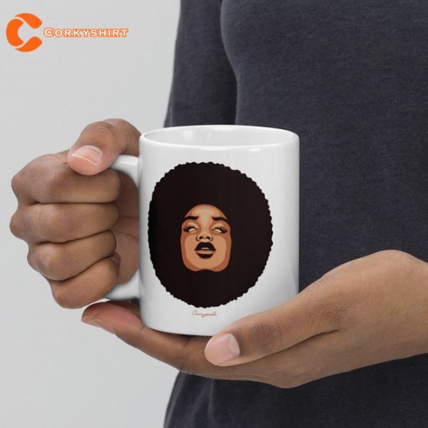 Empowered Afro Woman Ceramic Mug Gift for Fan Smalls Inspired Ceramic Mug