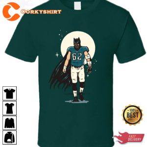 Fat Batman Jason Kelce Cartoon Style Eagles Football Unisex T-shirt