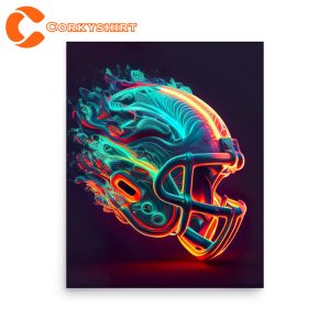Football Helmet Artwork for Super Bowl Decorations Sports Wall Art Poster
