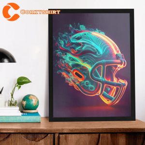 Football Helmet Artwork for Super Bowl Decorations Sports Wall Art Poster