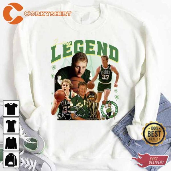 Green Design Larry Bird Larry Legend Basketball Signature Hoodie