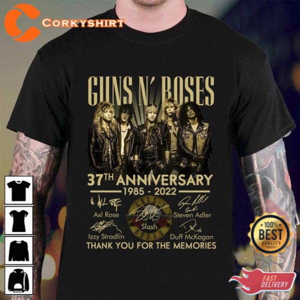 Guns N Roses 37th Anniversary Thank You For The Memories Unisex T-Shirt