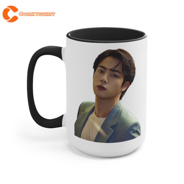 Handsome Jin art Two Tone BTS Coffee Mugs