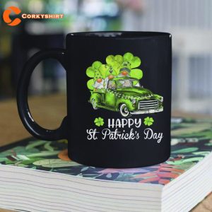 Happy St Patricks Day Buffalo Plaid Truck Irish Shamrock Coffee Mug