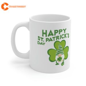 Happy St Patricks Day Gnome Shamrock Mug