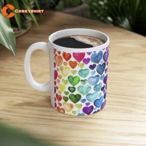 Hearts and Rainbows Mug Gift for Her Him 4