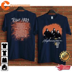 Highwaymen 1990 Tour Concert T-Shirt