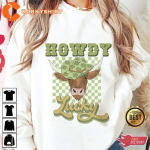 Howdy St Patricks Day Shirt Hat Patricks Day Highland Cow