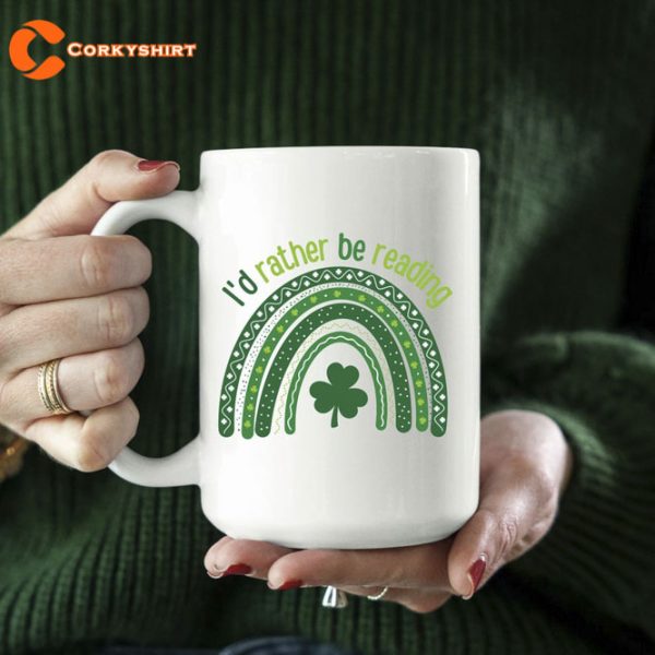 Id Rather Be Reading Mug Four Leaf Clover Book Club Gift