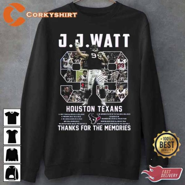 J.J. Watt 99 Houston Texas Signature T-Shirt