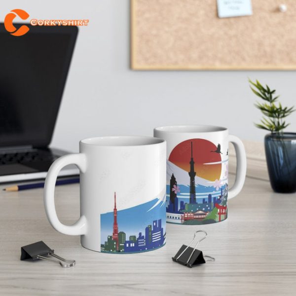 Japan Theme Mug Tokyo Travel Gift