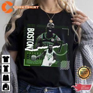 Jaylen Brown Basketball Paper Poster Celtics Shirt