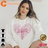 Jesus is Love Word Heart Cross Valentines Day Shirt
