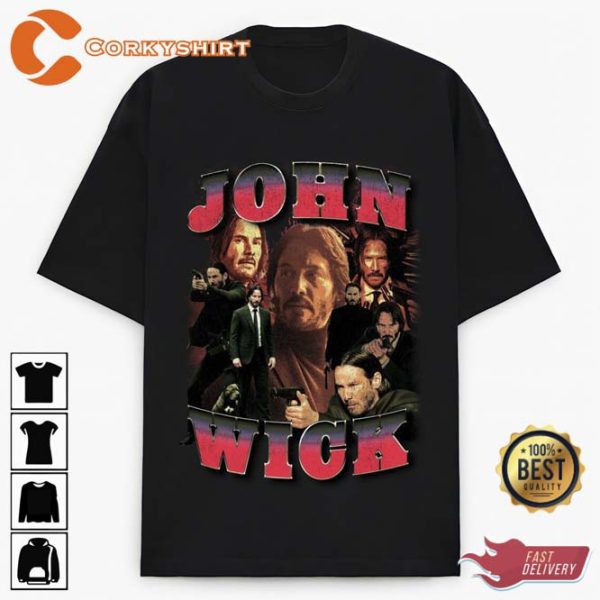 John Wick Movie Keanu Reeves Vintage Bootleg T-shirt