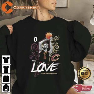 Kevin Love Number Y WHT Cleveland Basketball Sweatshirt