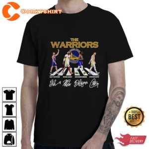 Klay Thompson Kevon Looney Draymond Green Stephen Curry Abbey Road Signatures T-shirt (2)