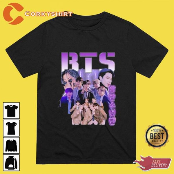 Kpop BTS Group Aka Bangtan Boys Vintage Meet Jin Suga Jhope T-Shirt