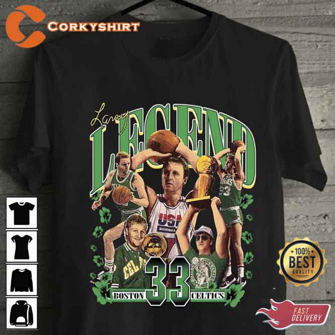 Larry Bird 33 Boston Celtics Vintage Artwork Hawaiian Shirt Aloha