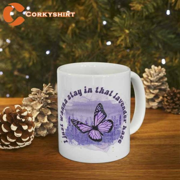Lavender Haze Butterfly Ceramic Mug