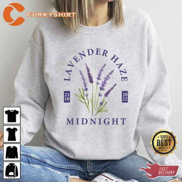 Lavender Haze Midnights Album Floral Basic T-Shirt