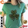 Leopard Print Shamrock Shirt Four Leaf Clover