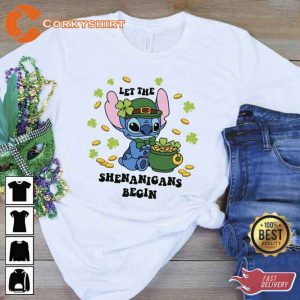 Let The Shenanigans Begin Stitch St Patrick's Day Shirt (2)