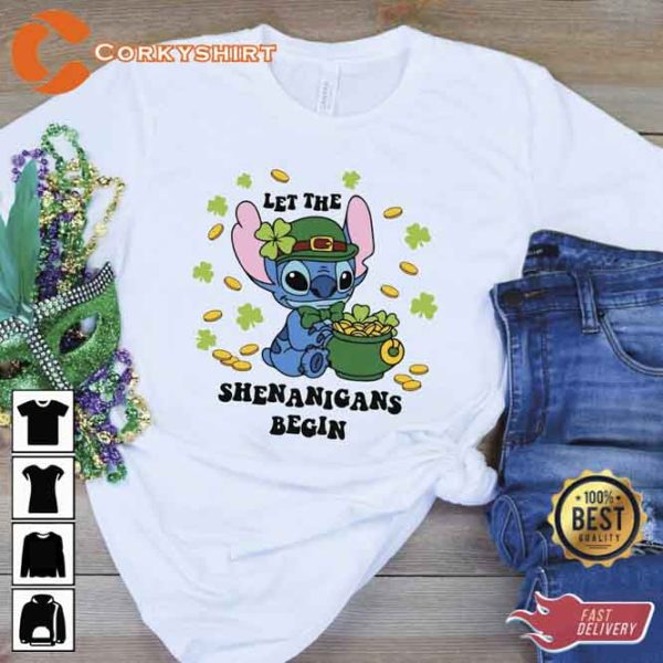 Let The Shenanigans Begin Stitch St Patrick’s Day Shirt