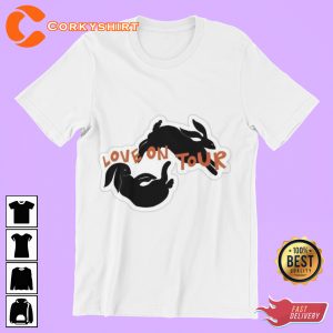Love On Tour Harry Styles Couple Black Bunny For Stylers T-Shirt 1