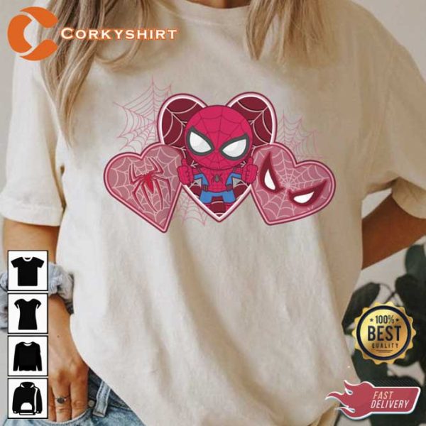 Love Spiderman Hearts Valentine Shirt